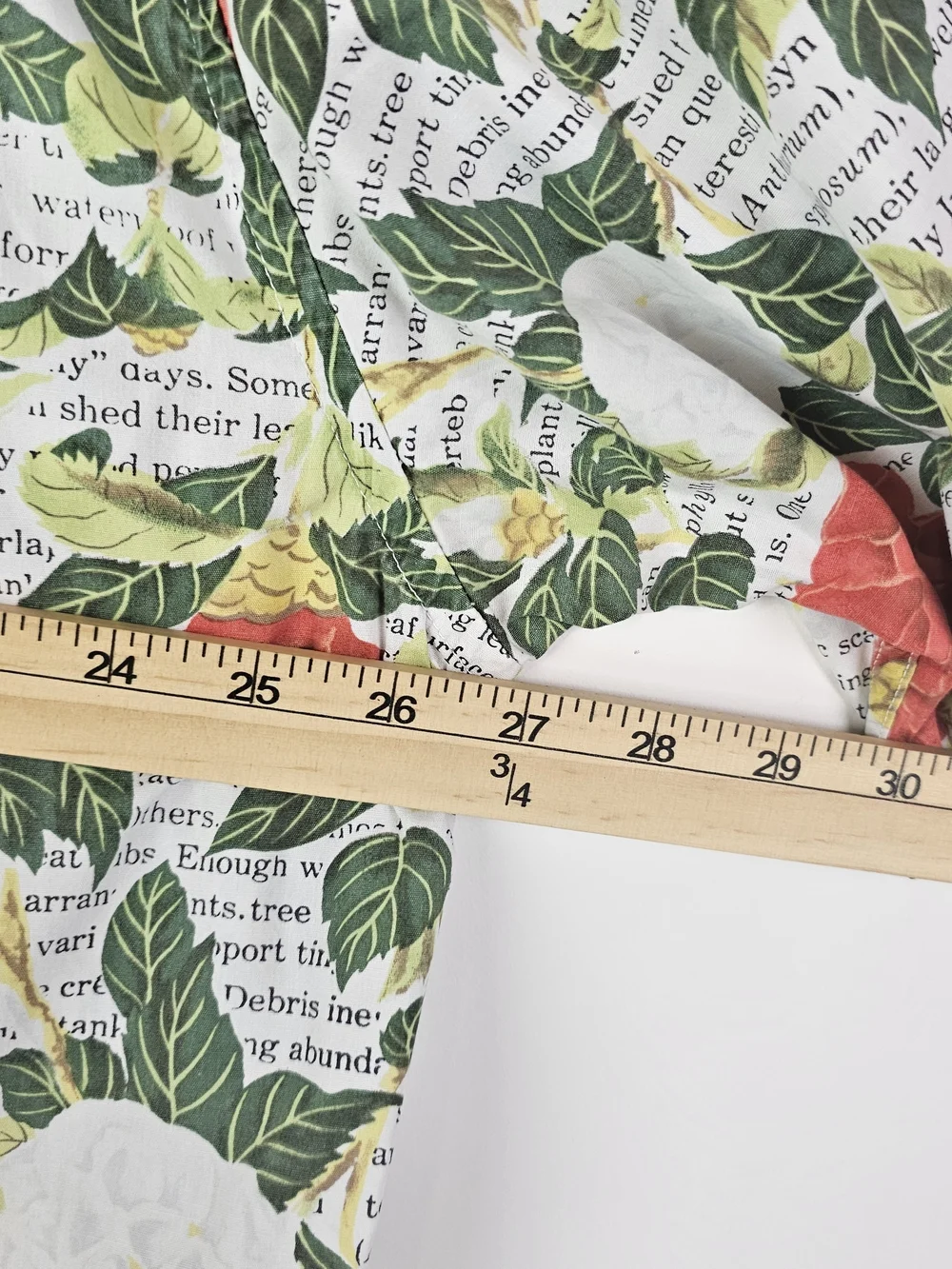 VTG 90s Banana Republic Mens Short Sleeve Floral Roses Shirt Button Large Cotton